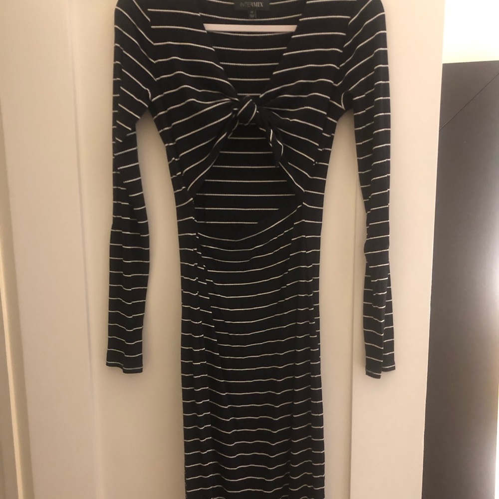 INTERMIX striped long sleeve cotton dress - Picture 4 of 5